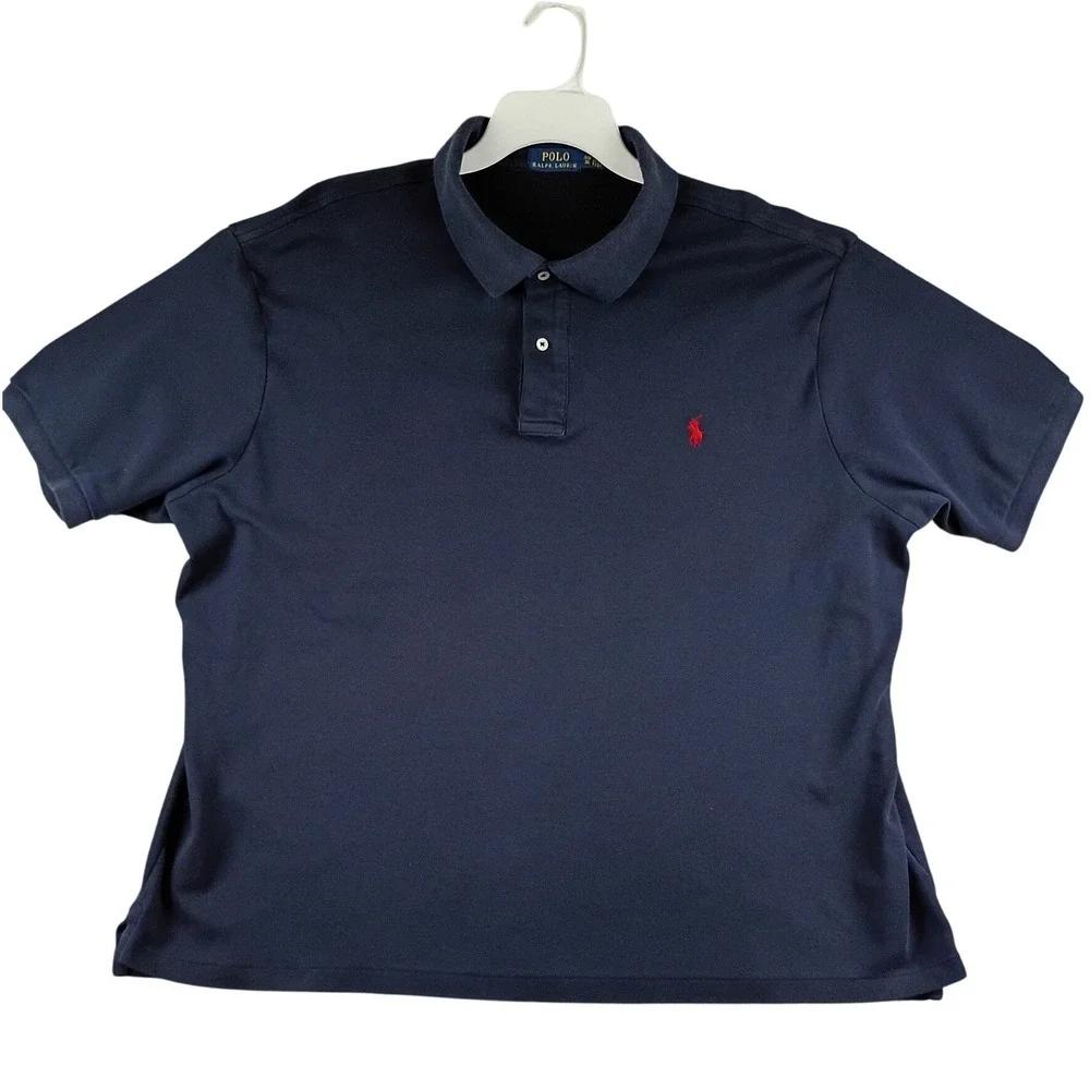 Polo Ralph Lauren Polo Shirt Mens 3XB Navy Blue Short Sleeve Big‎ Man Preppy